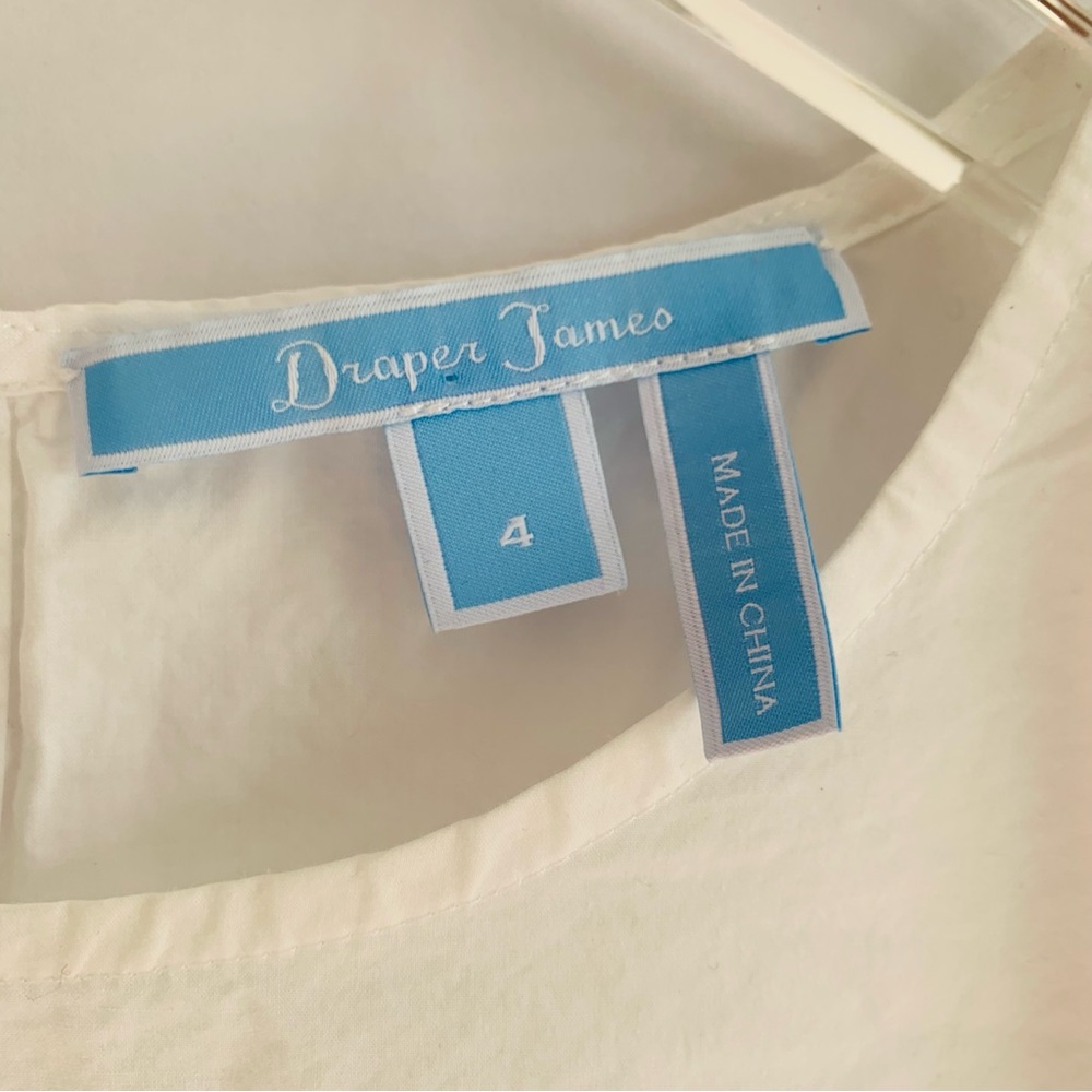 Draper James Solid Cloister Blouse Magnolia White flutter sleeve - Picture 6 of 11